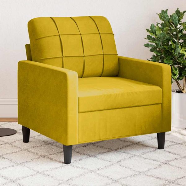 vidaXL Kreslo žlté 60 cm zamat