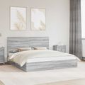 vidaXL Úložná posteľ Sivý Sonoma 200 x 200 cm Kompozitné drevo