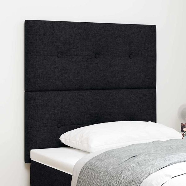 vidaXL LED hlavová doska s LED pásikmi Čierny 100 cm látka