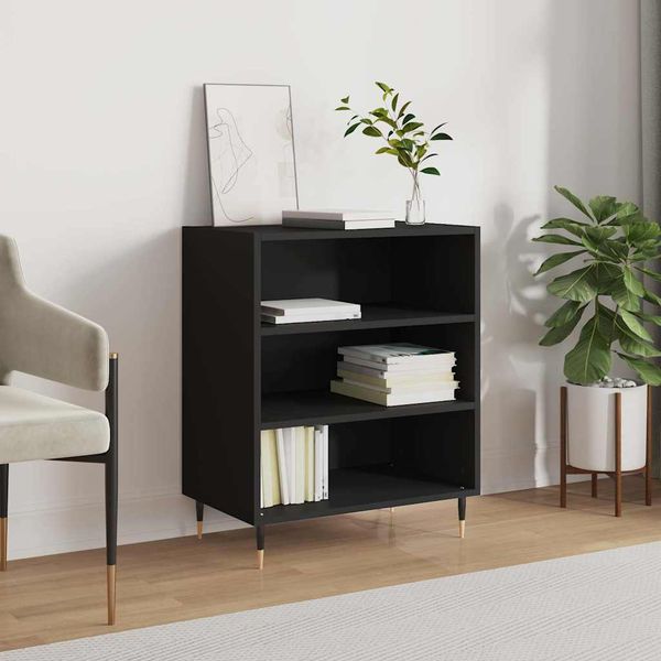 vidaXL Komoda čierna 57x35x70 cm kompozitné drevo
