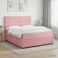 vidaXL Posteľ boxspring s matracom Ružová 180 x 200 cm Zamat