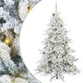 vidaXL Umelý Sklápací Vianočný Stromček Biela 210 cm PVC a oceľ