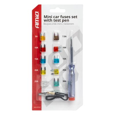 Sada autopoistiek MINI s testerom napätia AMiO-03524