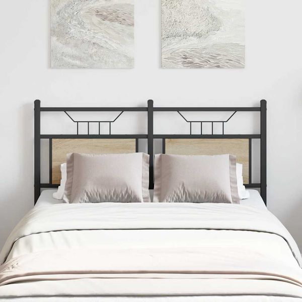 vidaXL Náhradné čelo postele, dub sonoma 120 cm, kompozitné drevo a oceľ