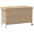 vidaXL záhradný úložný box s kolieskami zmiešaná béžová 110x55x73 cm