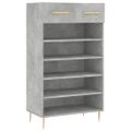 vidaXL Botník betónovo sivý 60x35x105 cm kompozitné drevo