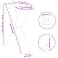 vidaXL Nohy k jedálenskému stolu v tvare X, 2 ks, prírodná oceľ, 70 x (72-73) cm, oceľ