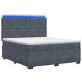 vidaXL Posteľ boxspring s matracom Tmavosivá 160 x 200 cm Zamat