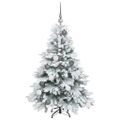 vidaXL Umelý vianočný stromček s 150 LED-i Biela 120 cm PE a PVC