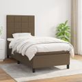 vidaXL Posteľný rám boxsping s matracom hnedý 80x200 cm látka