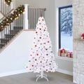 vidaXL Umelý vianočný stromček s 300 LED-i Biela 240 cm PVC a oceľ