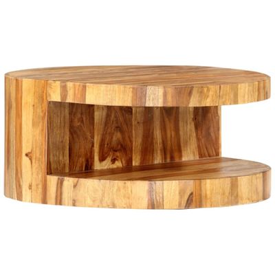 vidaXL Okrúhly konferenčný stolík 65x30 cm akáciaový masív