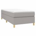 vidaXL Posteľný rám s boxspringom bledosivý 90x190 cm látka