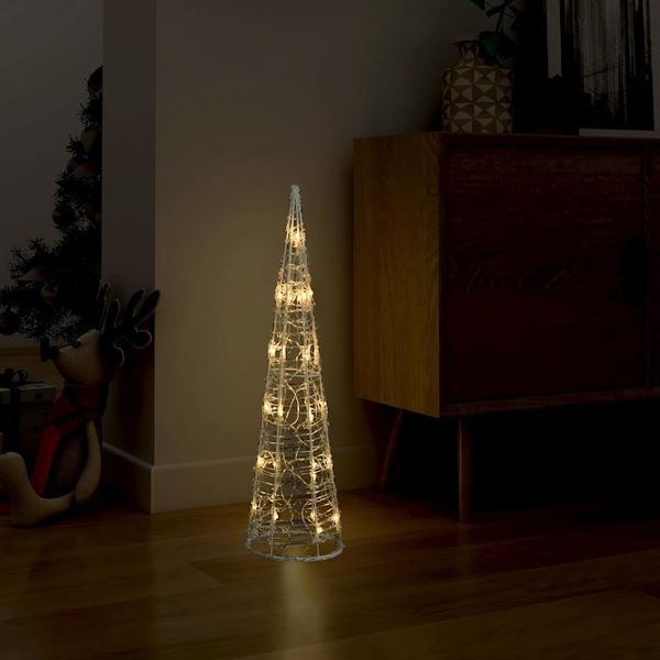 vidaXL Akrylové dekoratívne pyramídové LED svetlo teplé biele 60 cm