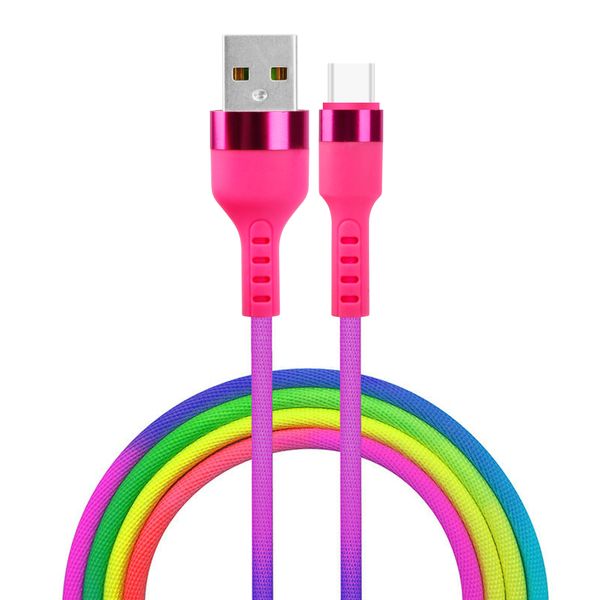 SETTY kábel USB - USB-C 1,2 m 2,1A KNA-C-1.22.113 rainbow - dúhová (GSM171576)