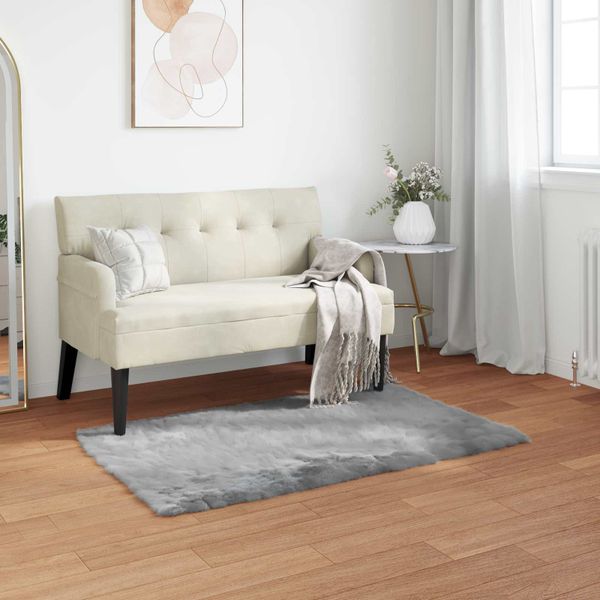 vidaXL Koberec z umelého ovčieho kožucha TAFALLA Sivá 60 x 110 cm