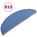 vidaXL Kobercové nášľapy na schody 15 ks modré 56x17x3 cm