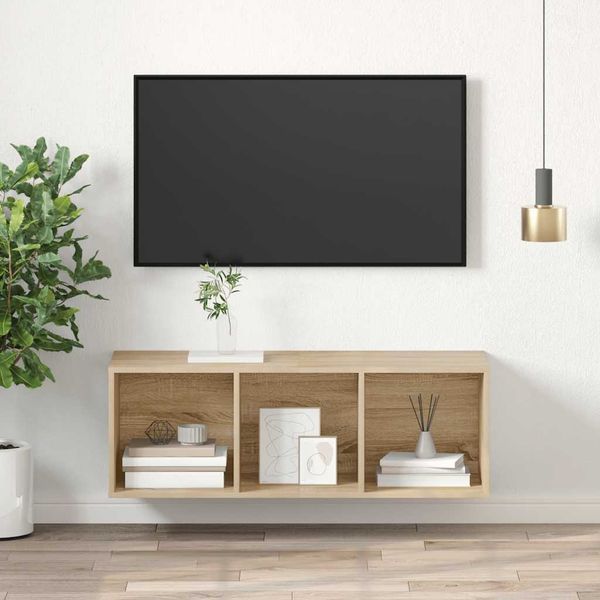 vidaXL Nástenná TV skrinka, dub sonoma 37x37x107 cm, kompozitné drevo