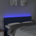 vidaXL Čelo postele s LED modré 144x5x78/88 cm látka