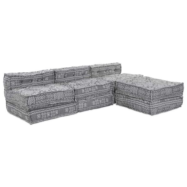 vidaXL Modulová pohovka 4 pcs Svetlosivá Látka