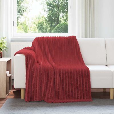 vidaXL Prikrývky na hodenie 6 pcs Bordeaux červená 200 x 150 cm Flís