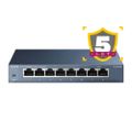 TP-Link TL-SG108, 8-portový Gigabit Desktop Switch, 8x 10/100/1000M RJ45 portov, podporuje IGMP, oceľové puzdro / switch 8x 10/100/1000Mbps/ kovový/ ZELENÝ