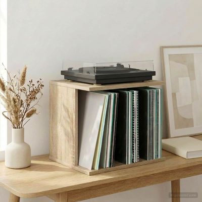 vidaXL Úložisko vinylových platní Dub sonoma 42 x 33 x 36 cm