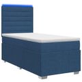 vidaXL LED boxspring posteľ s matracom Modrá 80 x 200 cm Látka
