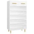 vidaXL Botník biely 60x35x105 cm spracované drevo