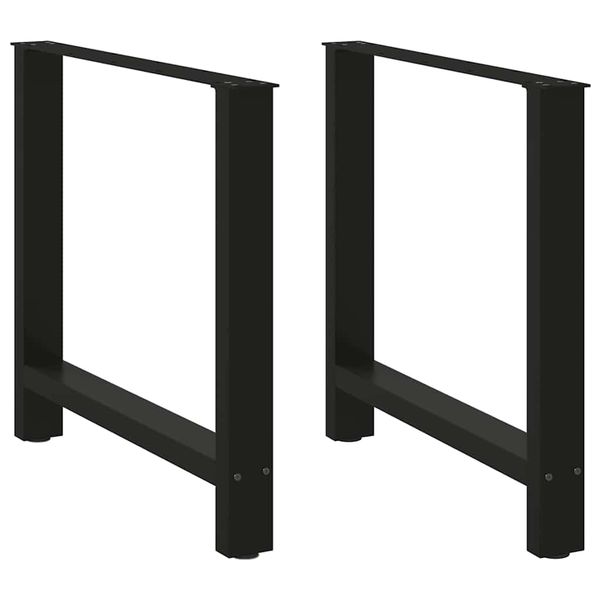 vidaXL Nohy k jedálenskému stolu, čierne, 2 ks, 80 x (72-73) cm, oceľové
