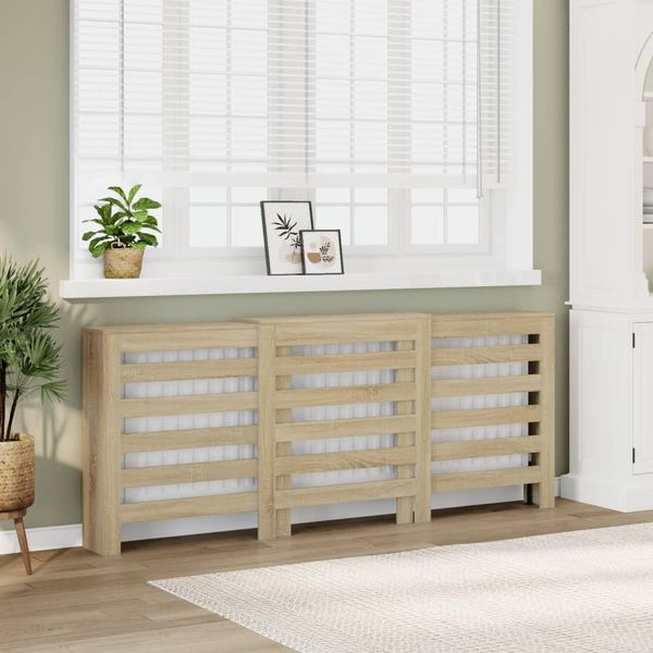 vidaXL Kryt na radiátor dub sonoma 205x21,5x83,5 cm kompozitné drevo