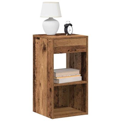 vidaXL Nočné skrinky so zásuvkou 2 ks staré drevo 35x34x66,5 cm