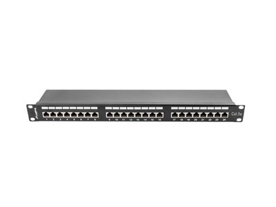 Lanberg patch panel 24 portov 1U 19'' CAT.5E ftp tiene čierny