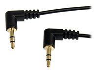 3.5mm Slim Audio Cable - Right Angle - Male/Male - Aux Cable (MU1MMS2RA) - Audio kábel - mini-phone stereo 3,5 mm s pínmi (samec) do mini-phone stereo 3,5 mm s pínmi (samec) - 30 cm - čierna - konektor s pravým uhlom