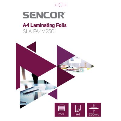 Fólia laminovacia SENCOR SLA FA4M250 A4 250mic 25ks