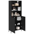 vidaXL Highboard Čierny dub 69,5 x 34 x 180 cm Kompozitné drevo
