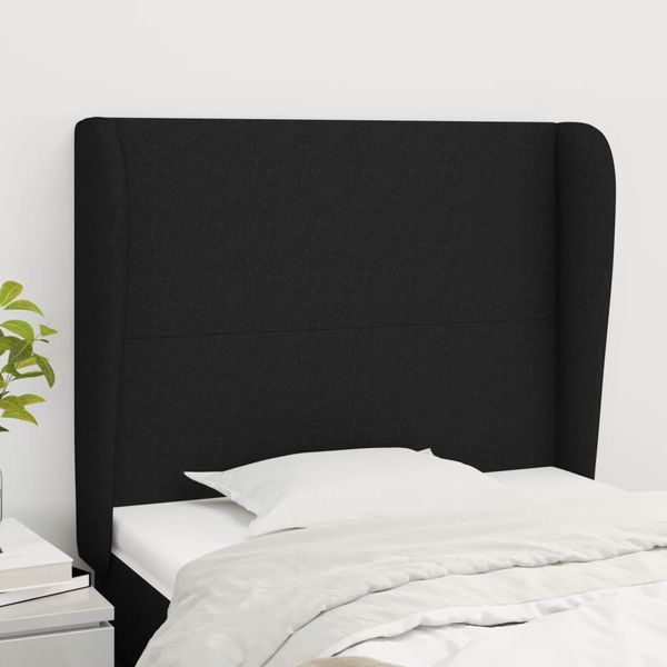 vidaXL Čelo postele so záhybmi čierne 93 x 23 x 118/128 cm látka