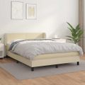 vidaXL Boxspring posteľ s matracom krémová 140x200 cm umelá koža