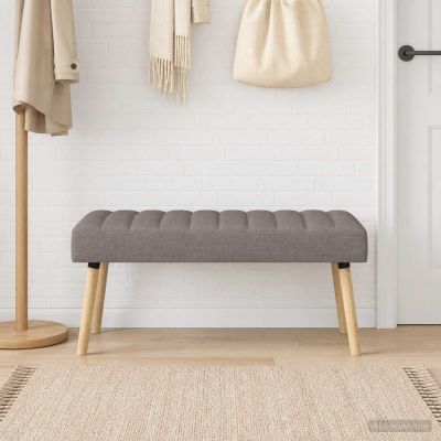 vidaXL Pruhovo prešitá lavica Sivohnedá 110 x 40 x 46 cm Látka