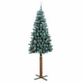 vidaXL Úzky vianočný stromček s 300 LED-i so stojanom Zelená 210 cm