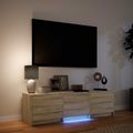 vidaXL TV skriňa s LED 140 x 34 x 40 cm Sonoma dub Konštruované drevo