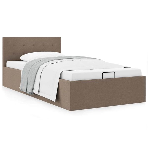vidaXL Hydraulický posteľný rám+úložný priestor, látka 100x200 cm