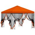 vidaXL Záhradný altánok so bočnými stenami 3 x 3 m Oranžová
