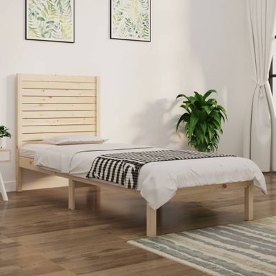 vidaXL Posteľný rám, drevený masív 75x190 cm, malé jednolôžko