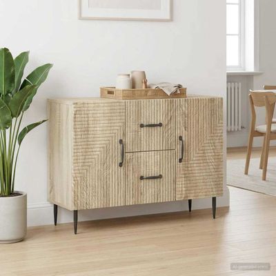 vidaXL Servírovacia skriňa so zásuvkou Dub sonoma 89 x 34,5 x 60 cm