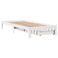 vidaXL Posteľný rám so zásuvkami biely 75x190 cm borovicový masív