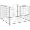 vidaXL Koterec pre psa strieborný 100x100x70 cm oceľ