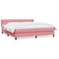 vidaXL Posteľný rám boxsping s matracom ružový 200x220 cm zamat