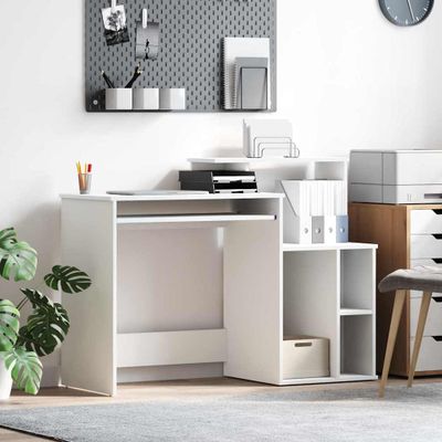 vidaXL Stôl so zásuvkou Biela 120,5 x 44 x 88,5 cm Kompozitné drevo