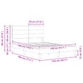 vidaXL Rám postele s čelnou doskou Sivohnedá 140 x 190 cm Látka